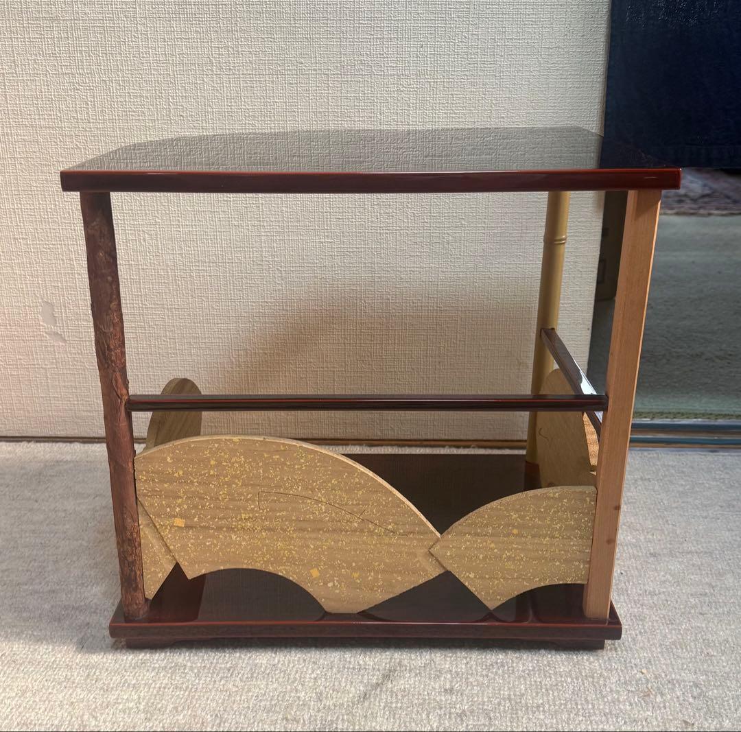 寿扇棚　輪島塗　塗師雅峰　茶棚　共箱　送料込み260125