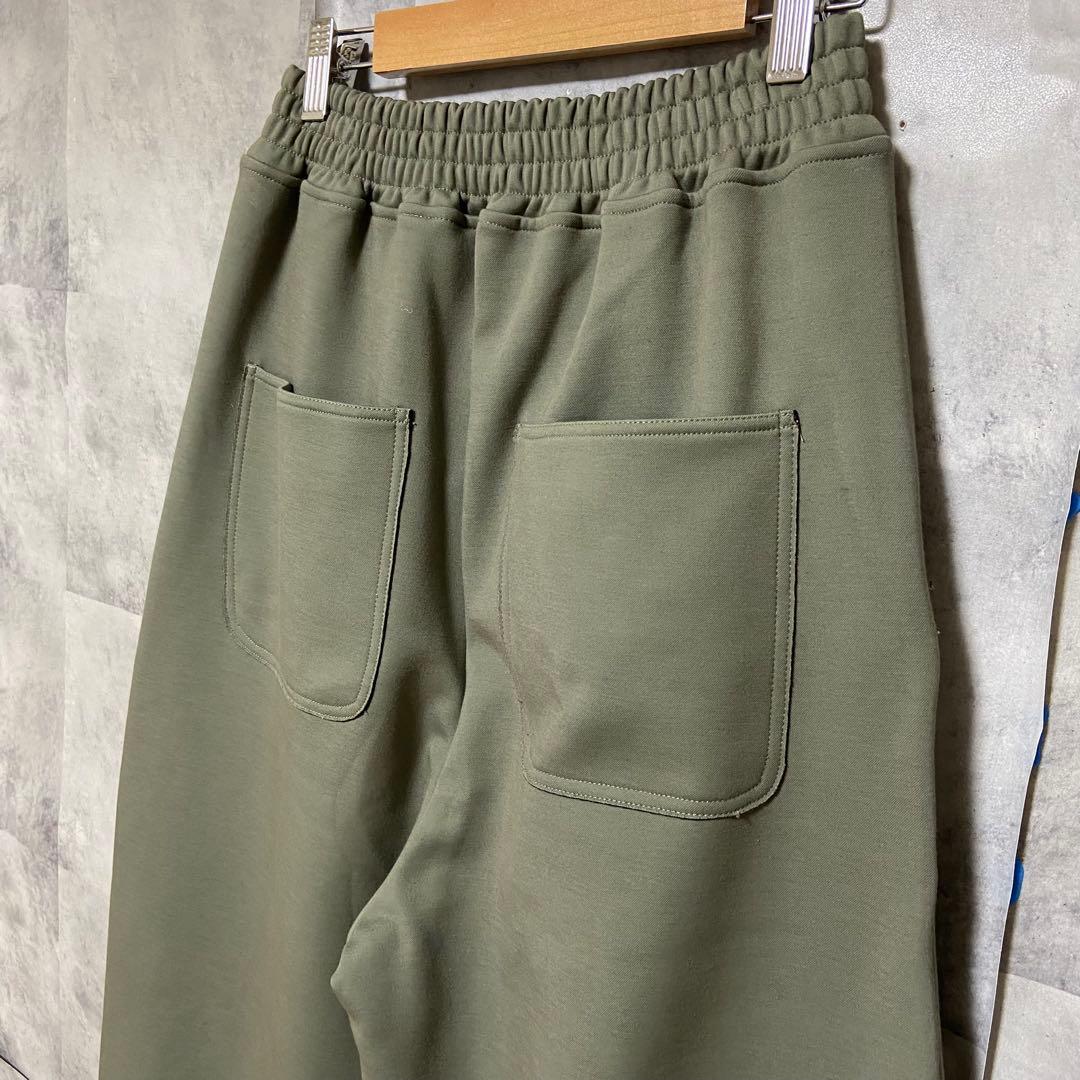 【Dignite collier】裏起毛カットカーブパンツ 新品 カーキ 緑