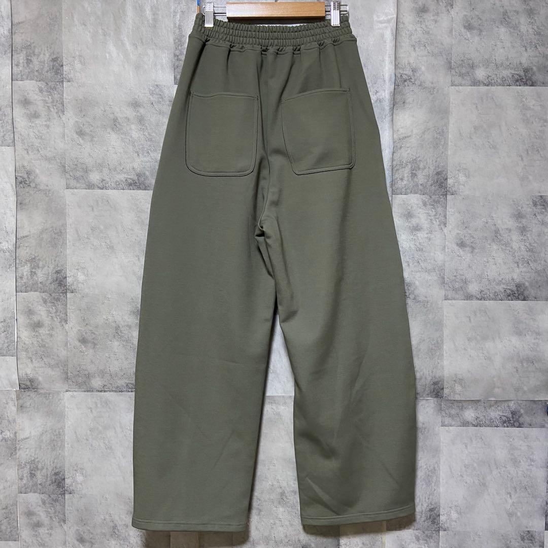 【Dignite collier】裏起毛カットカーブパンツ 新品 カーキ 緑