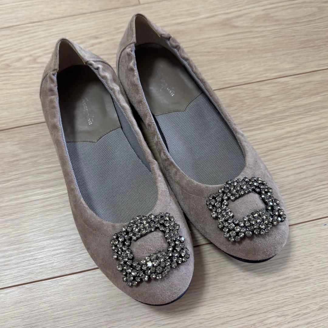 【未使用に近い】銀座かねまつ ビジュー パンプス