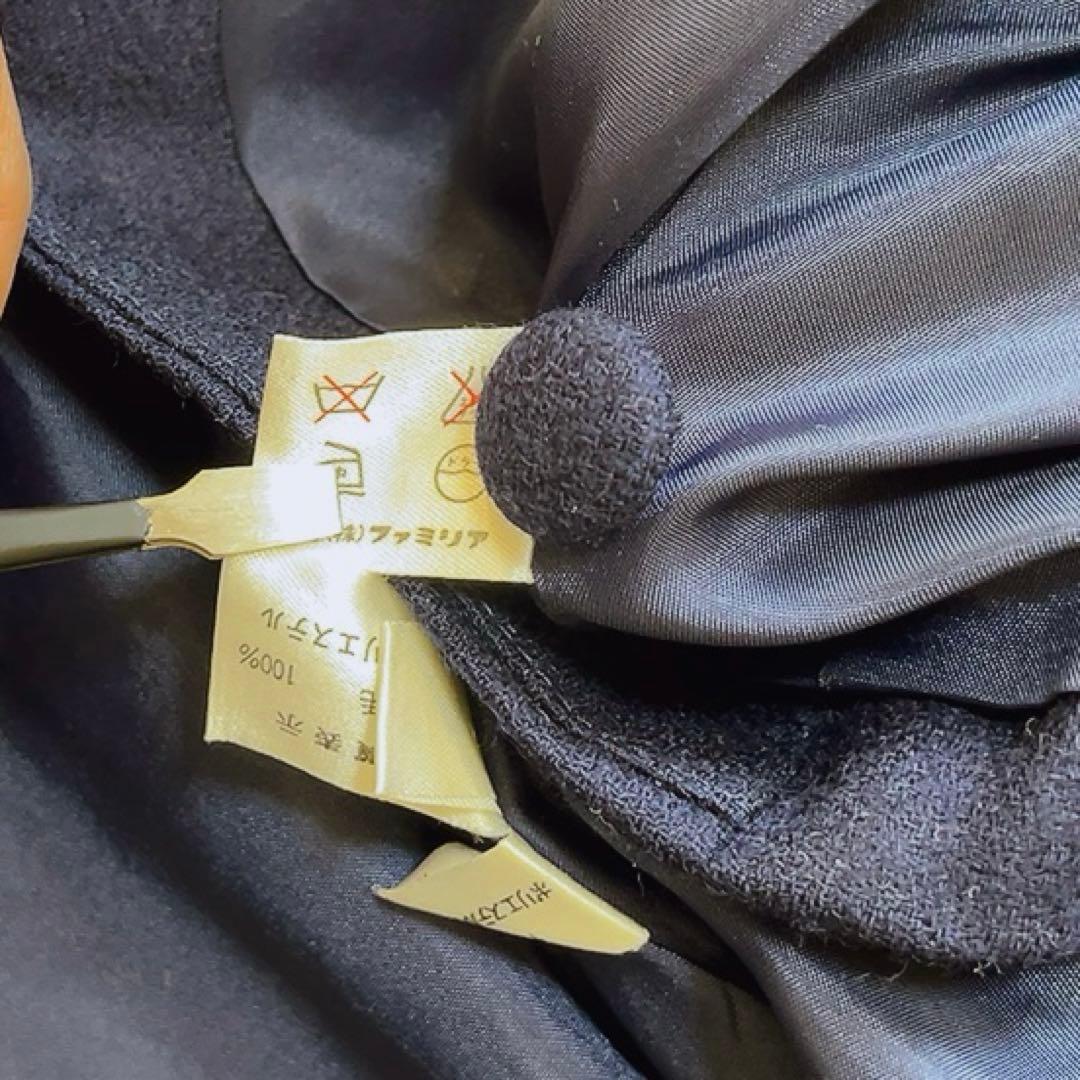 ファミリア　ネイビー　フォーマル　ワンピース＆ボレロセットアップ　120 ウール