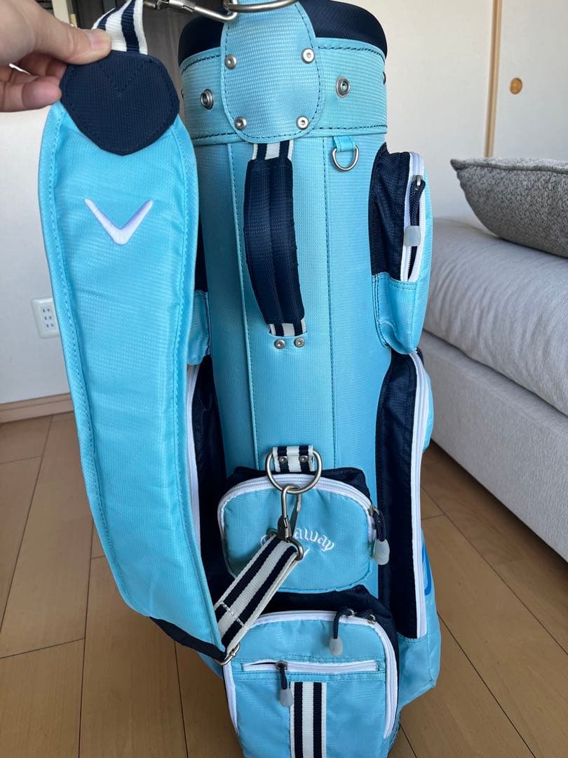 良品キャロウェイ　カートキャディバッグ　　レディース軽量コンパクト8.5型 水色