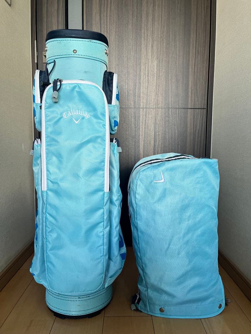 良品キャロウェイ　カートキャディバッグ　　レディース軽量コンパクト8.5型 水色