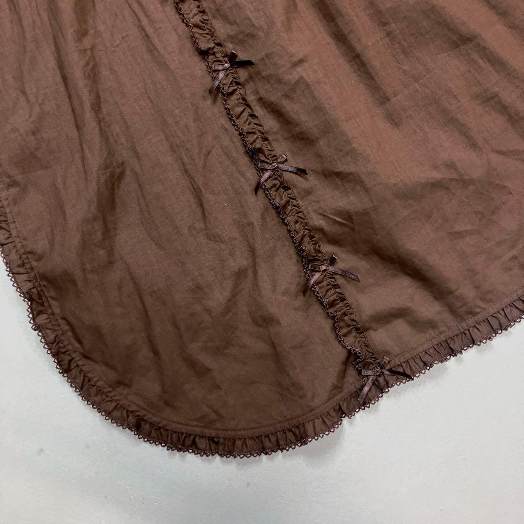 【試着のみ】ピンクハウス ブラウン リス刺繍 綿ローンタブリエ/2024年