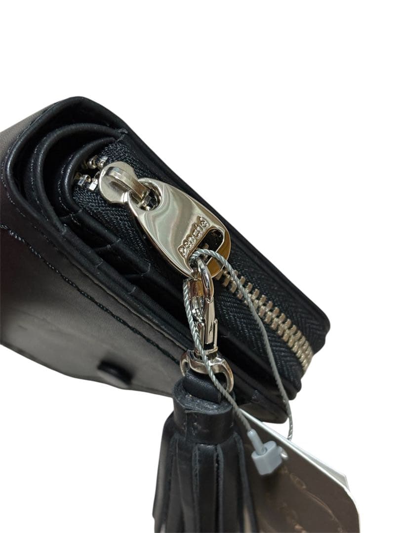 超希少　新品　perché（ペルケ）二つ折り財布　牛革　グラック