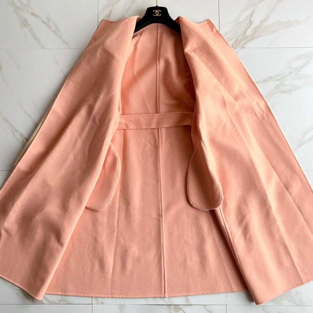 美品◆トゥモローランド ダブルフェイス リバー ノーカラー ロングコート 36