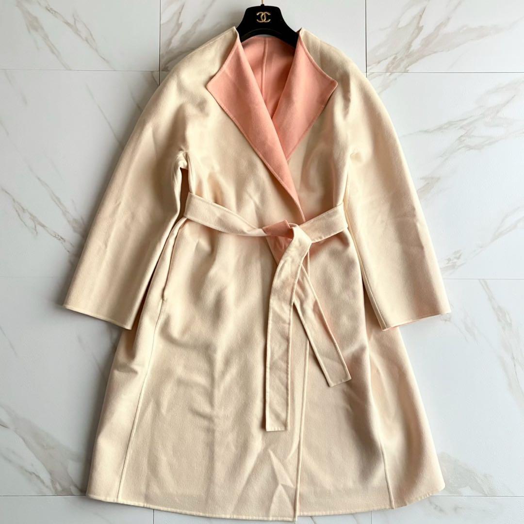 美品◆トゥモローランド ダブルフェイス リバー ノーカラー ロングコート 36