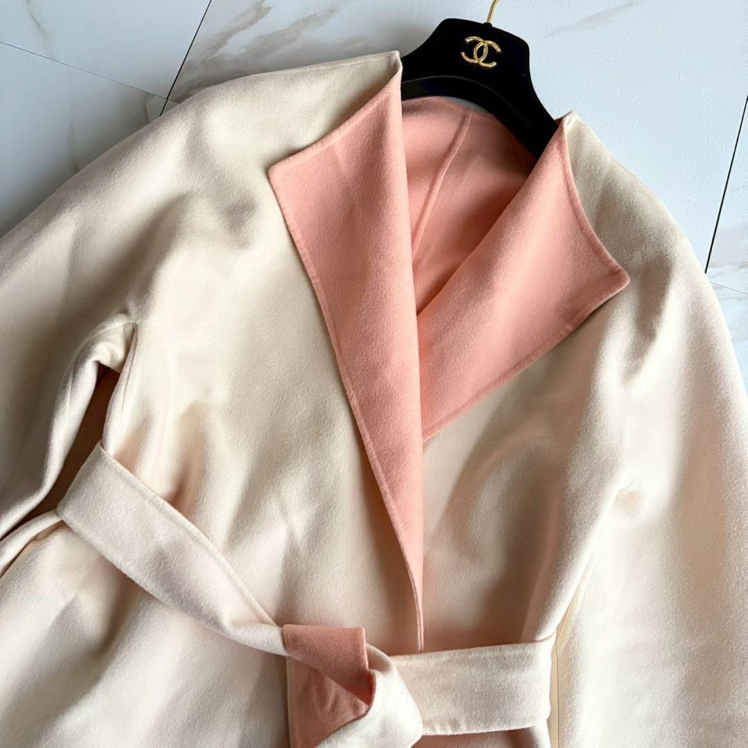 美品◆トゥモローランド ダブルフェイス リバー ノーカラー ロングコート 36