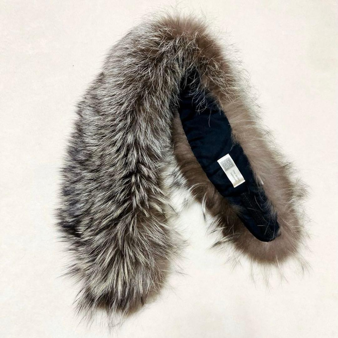 SAGA FOX フォックスファー 高品質 ショール ブラウン シルバー