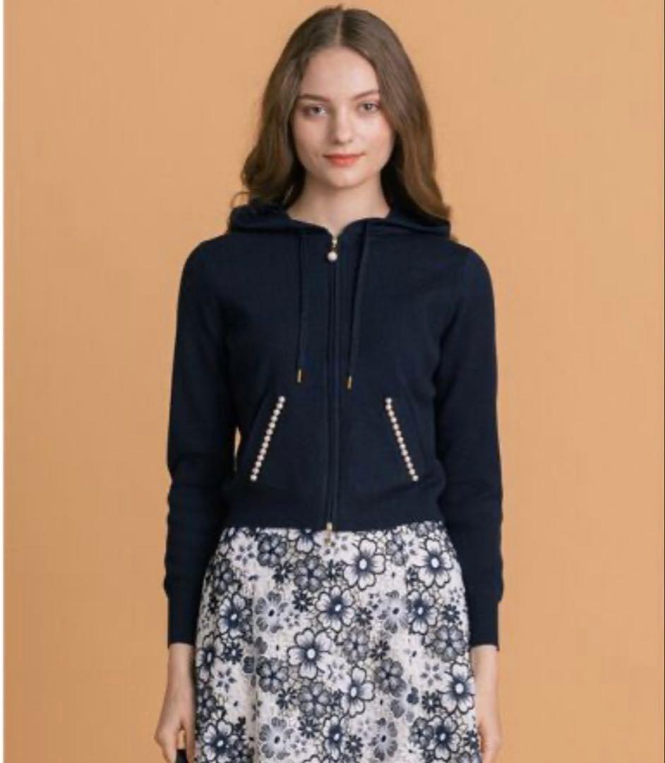 TOCCA トッカ【洗える】ＰＥＡＲＬ　ＨＯＯＤＩＥフーディー　パール パーカー