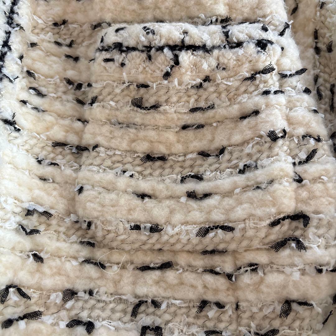 トゥービーシック TO BE CHIC ツイードノーカラーフォックスファーコート