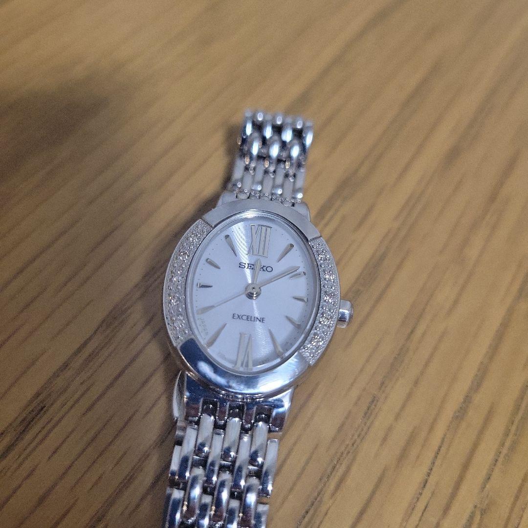 ●可動品●SEIKO セイコー　エクセリーヌ　腕時計　ソーラー　ダイヤベゼル