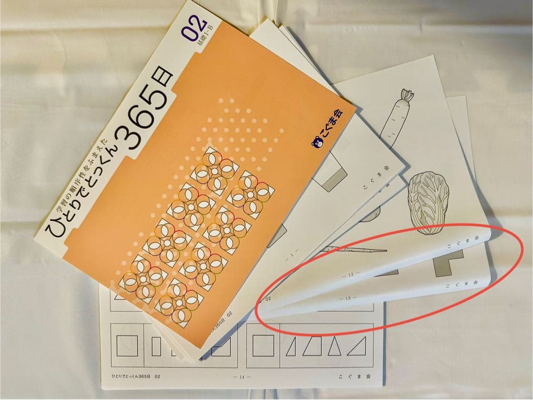 【裁断済・美品】こぐま会ひとりでとっくん365日全12冊（01〜12）小学校受験