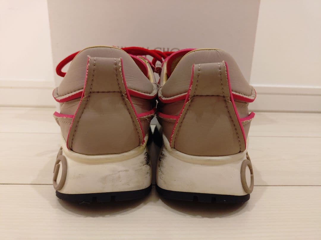 ★希少★ JIMMY CHOO ピンク ベージュ ハイテク スニーカー 35