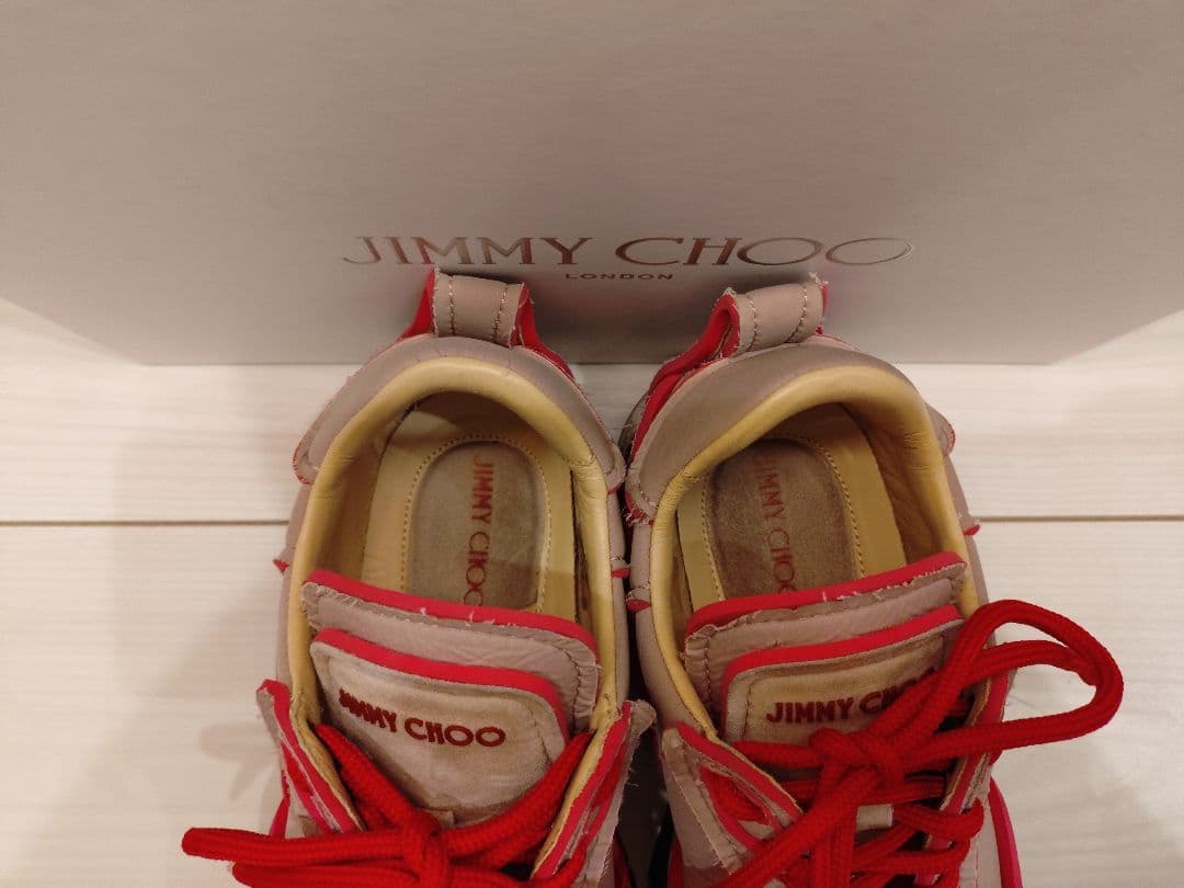★希少★ JIMMY CHOO ピンク ベージュ ハイテク スニーカー 35