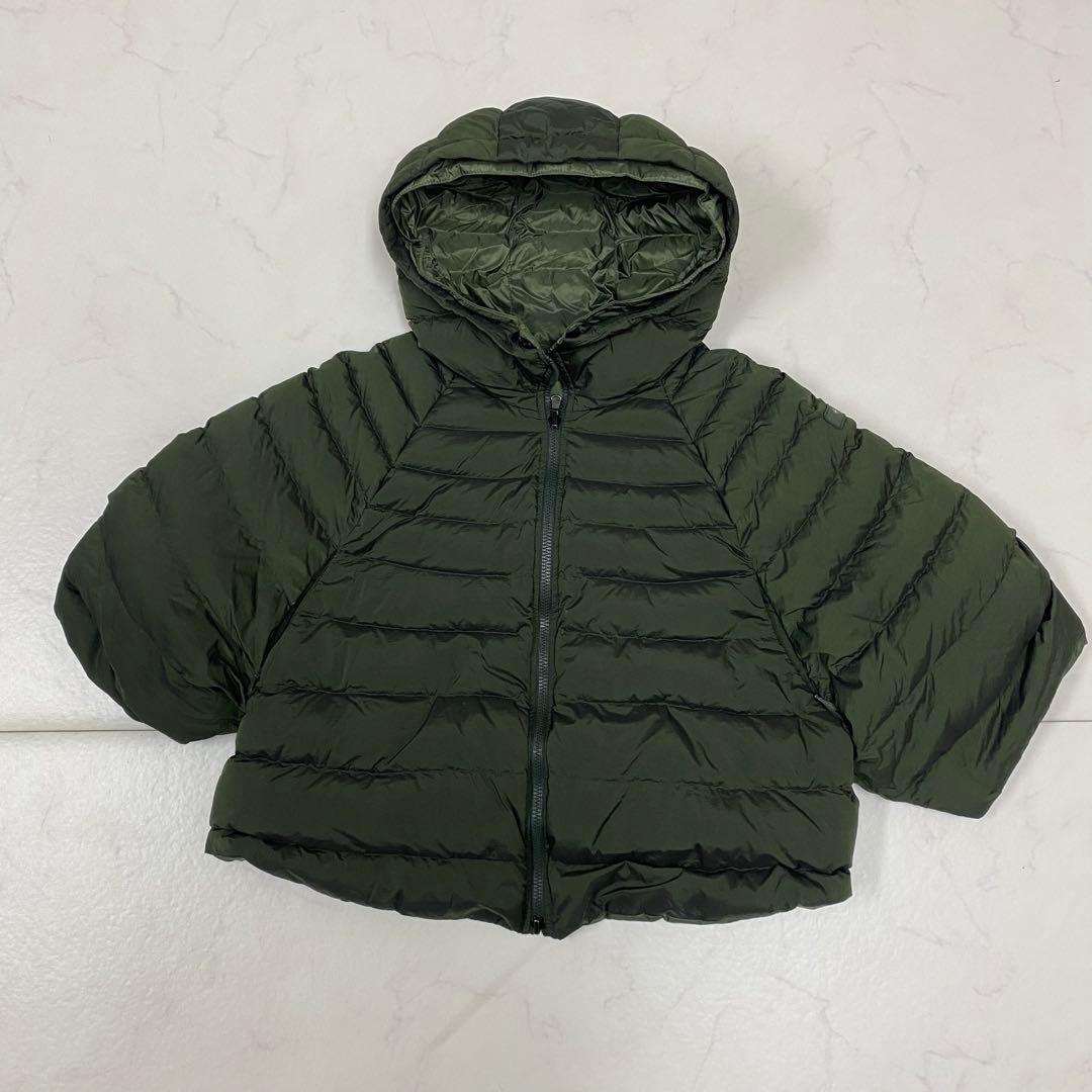 美品★TATRAS MALE ダウンポンチョ リバーシブル カーキ 02