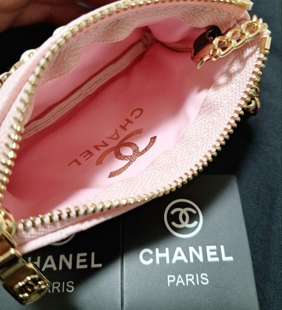 新品❣️シャネル ノベルティ ケース ピンク チェーンロゴ 激かわ♡