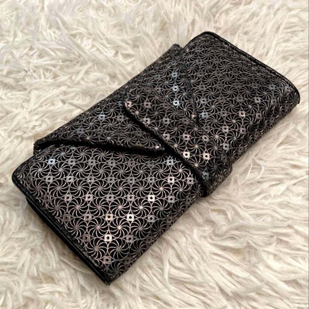 【美品】HIROKO HAYASHI ジラソーレ　長財布　黒