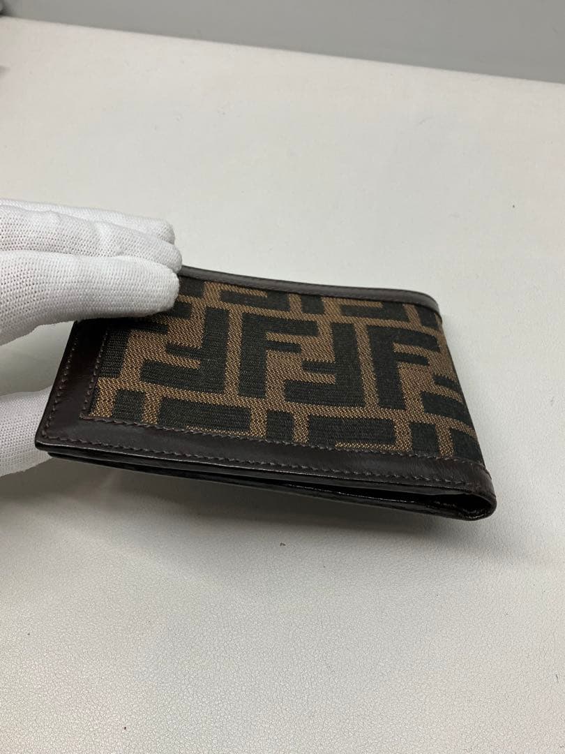 FENDI フェンディ ズッカ柄 折り財布 キャンバス×レザー 二つ折り財布