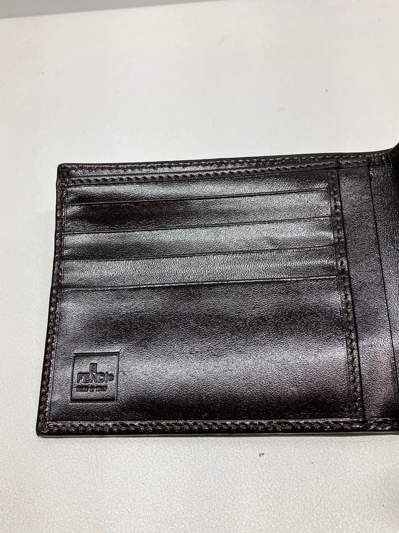 FENDI フェンディ ズッカ柄 折り財布 キャンバス×レザー 二つ折り財布