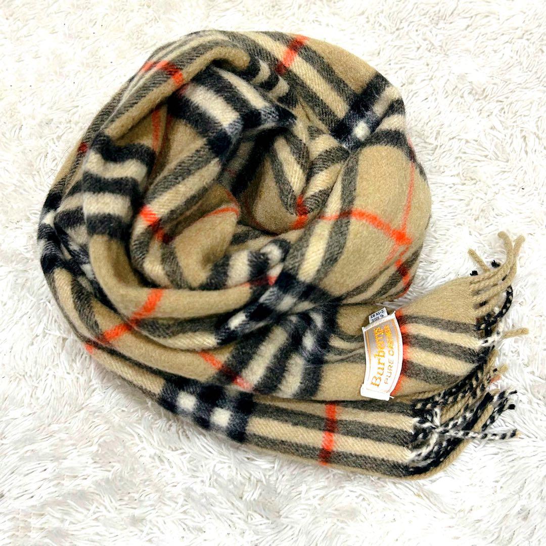 BURBERRY マフラー ノバチェック カシミア100% オールド バーバリー