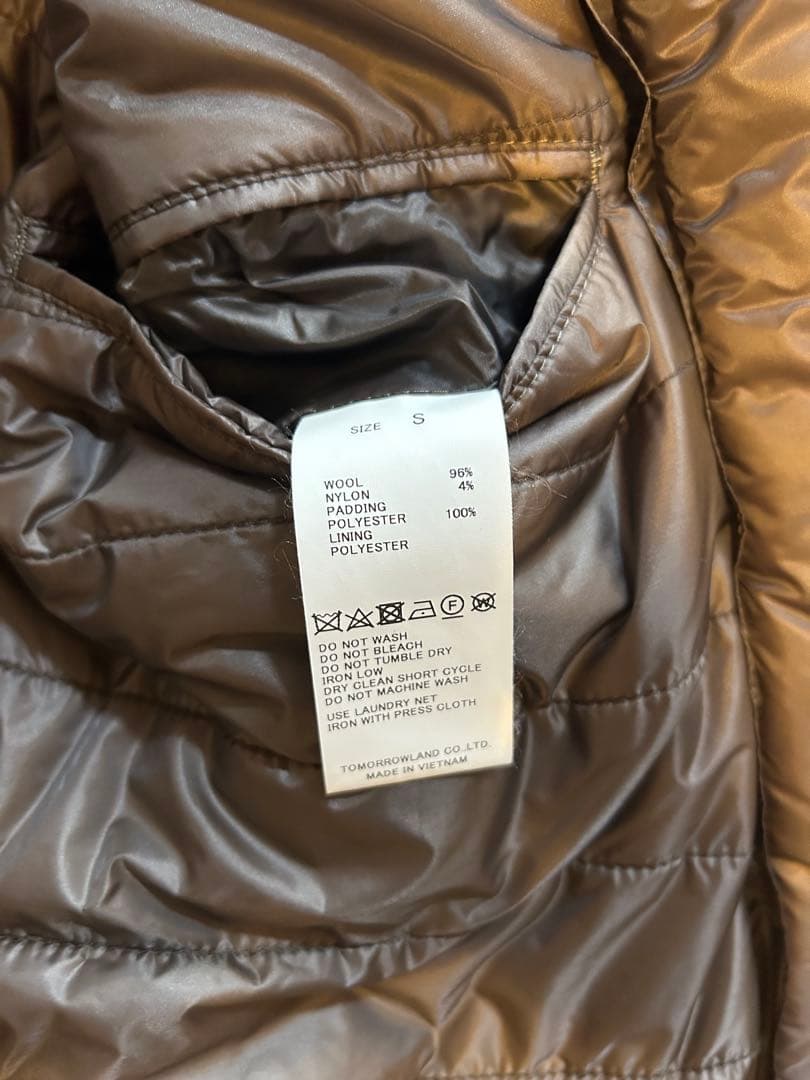 【試着のみ】tomorrow landダウンライナー付チェスターコート