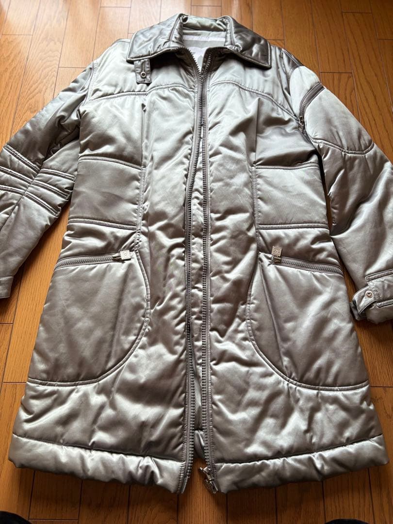 CHANEL シルバー ロングコート　 スポーツライン サイズ44