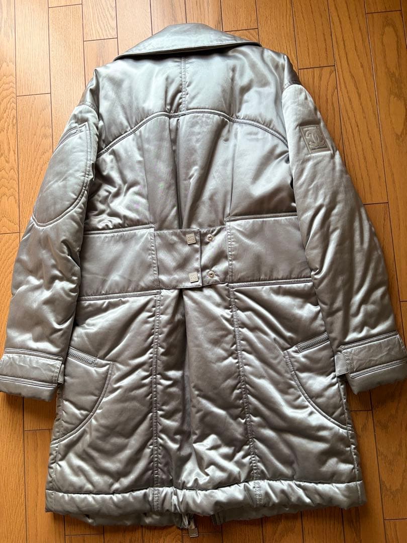 CHANEL シルバー ロングコート　 スポーツライン サイズ44
