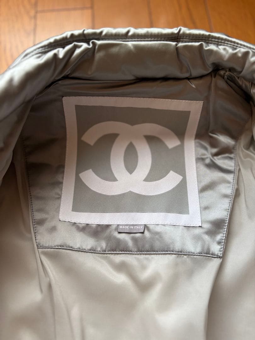 CHANEL シルバー ロングコート　 スポーツライン サイズ44