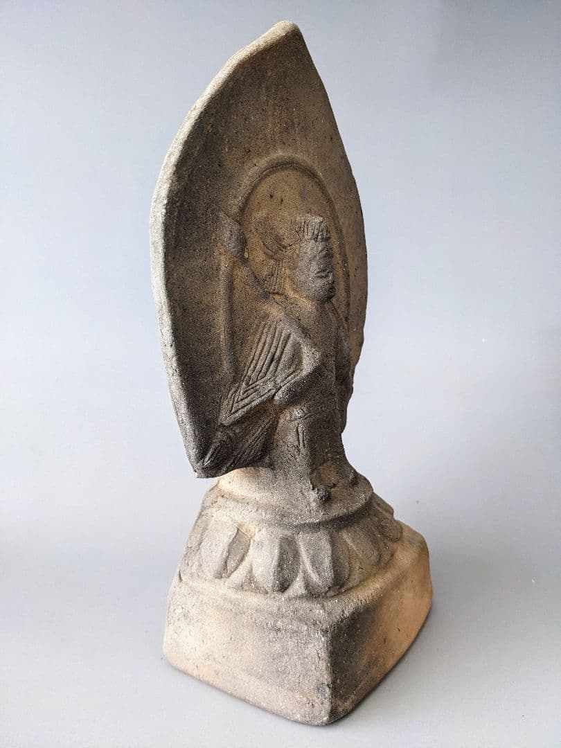 福森雅武　如意仏　陶仏　共箱 共布　白洲正子