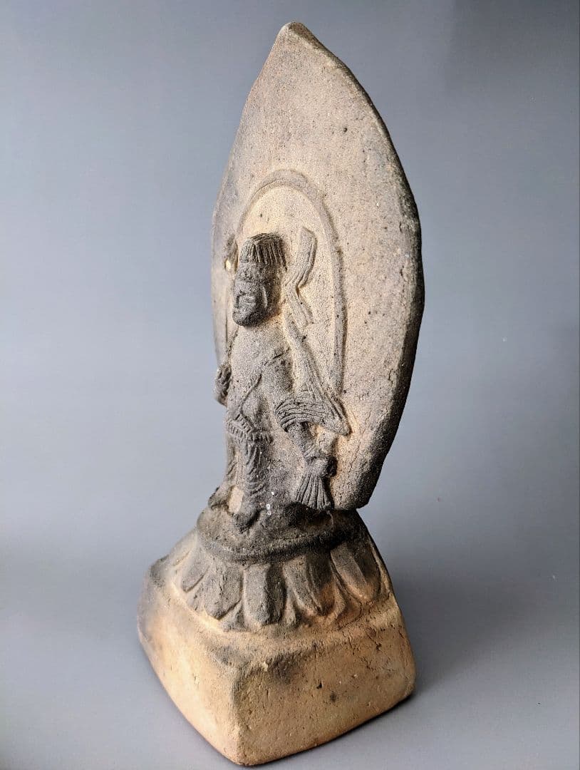 福森雅武　如意仏　陶仏　共箱 共布　白洲正子