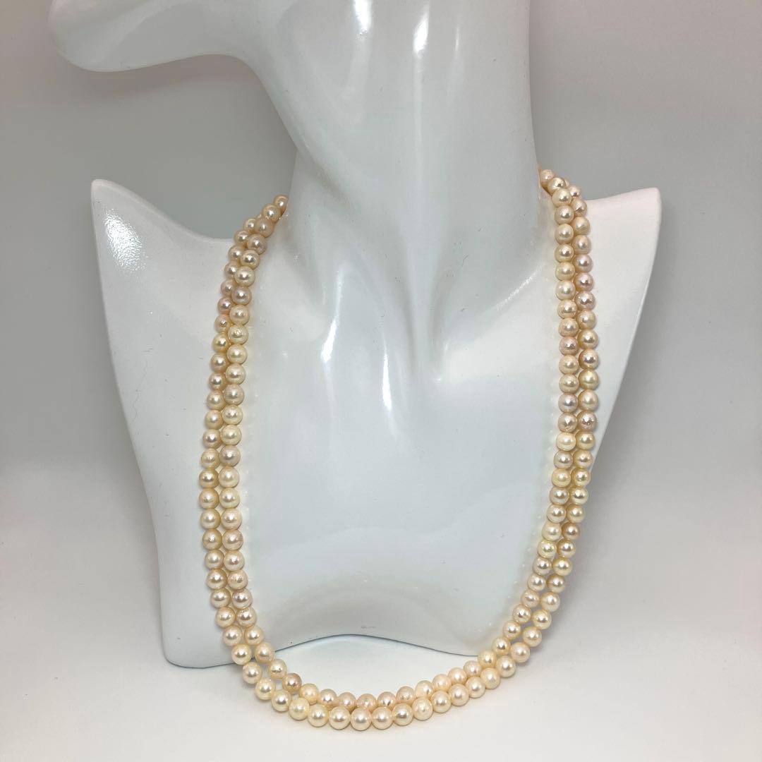 ロング✨ あこや真珠 6-6.5mm パール ネックレス 103.5cm SV