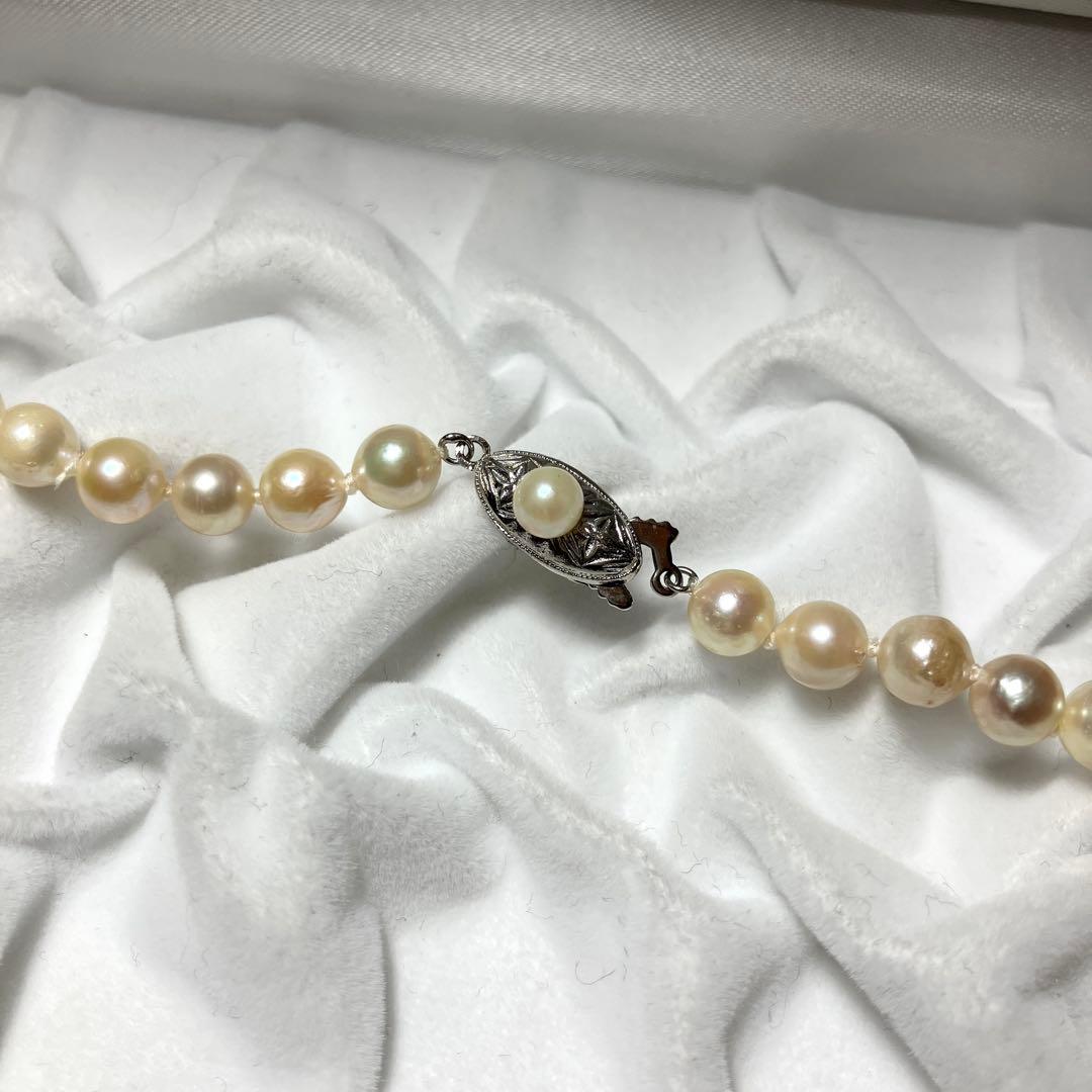 ロング✨ あこや真珠 6-6.5mm パール ネックレス 103.5cm SV