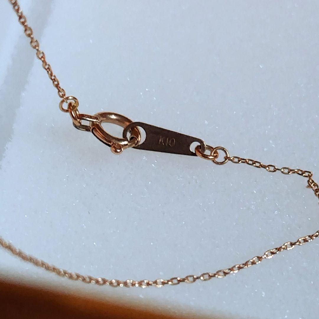 WISP ピンクゴールド ネックレス K10 一粒ダイヤモンド ローズデザイン