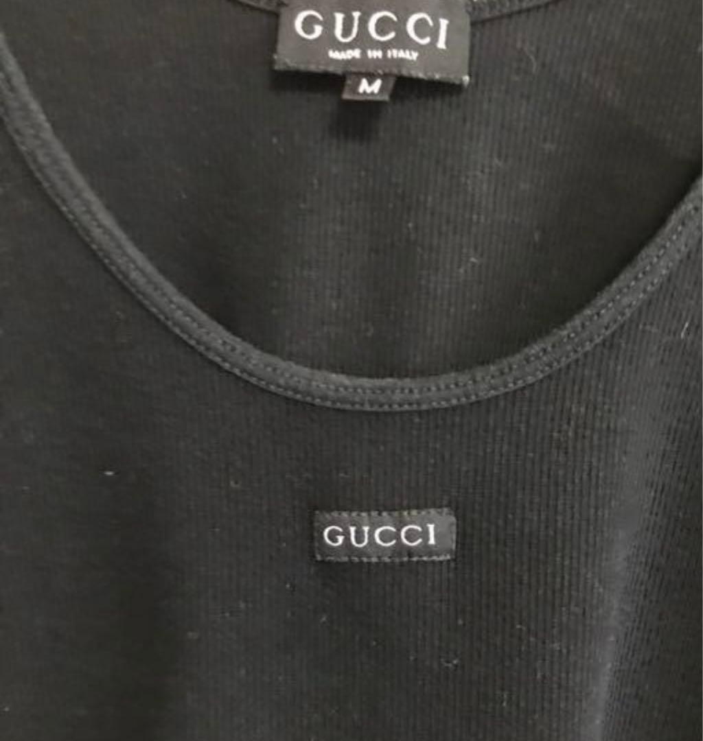 GUCCI 黒 M タンクトップ コットン100%