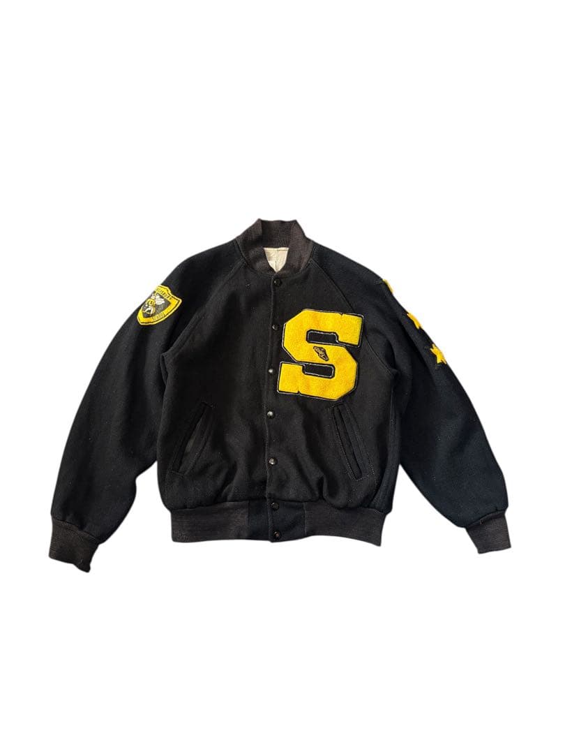 50s or 60s ウィングフット　希少ブラックウールスタジャン