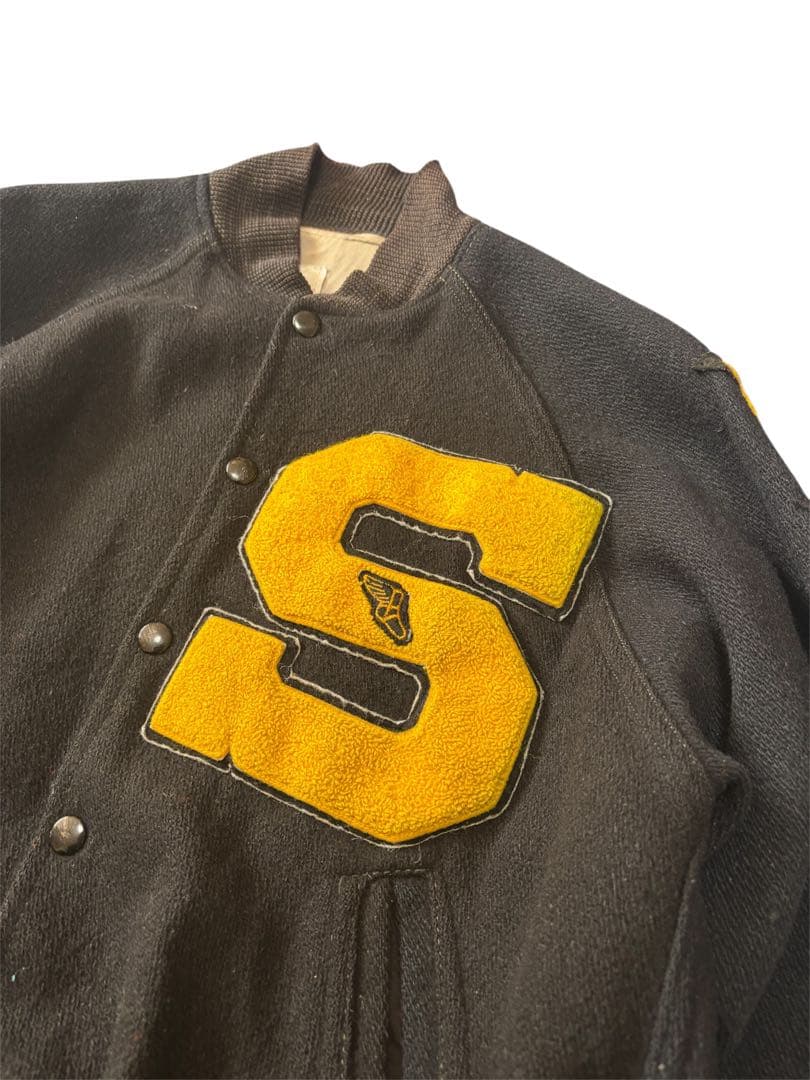 50s or 60s ウィングフット　希少ブラックウールスタジャン