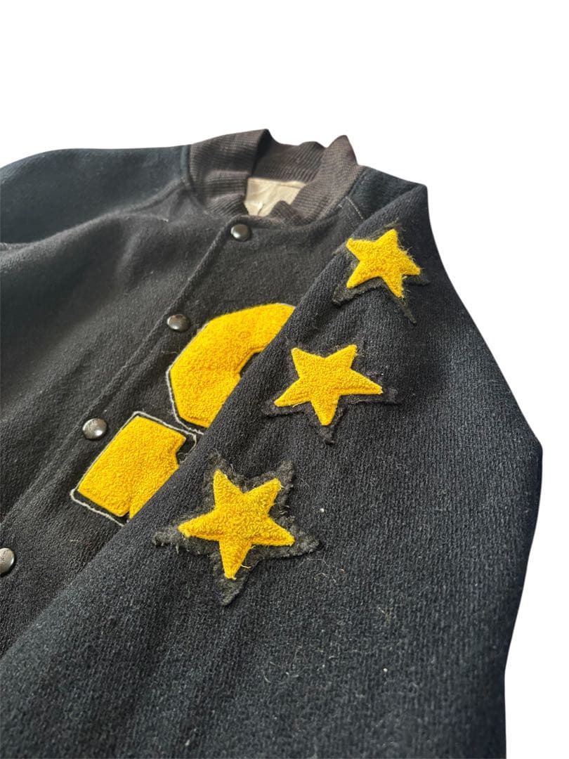 50s or 60s ウィングフット　希少ブラックウールスタジャン