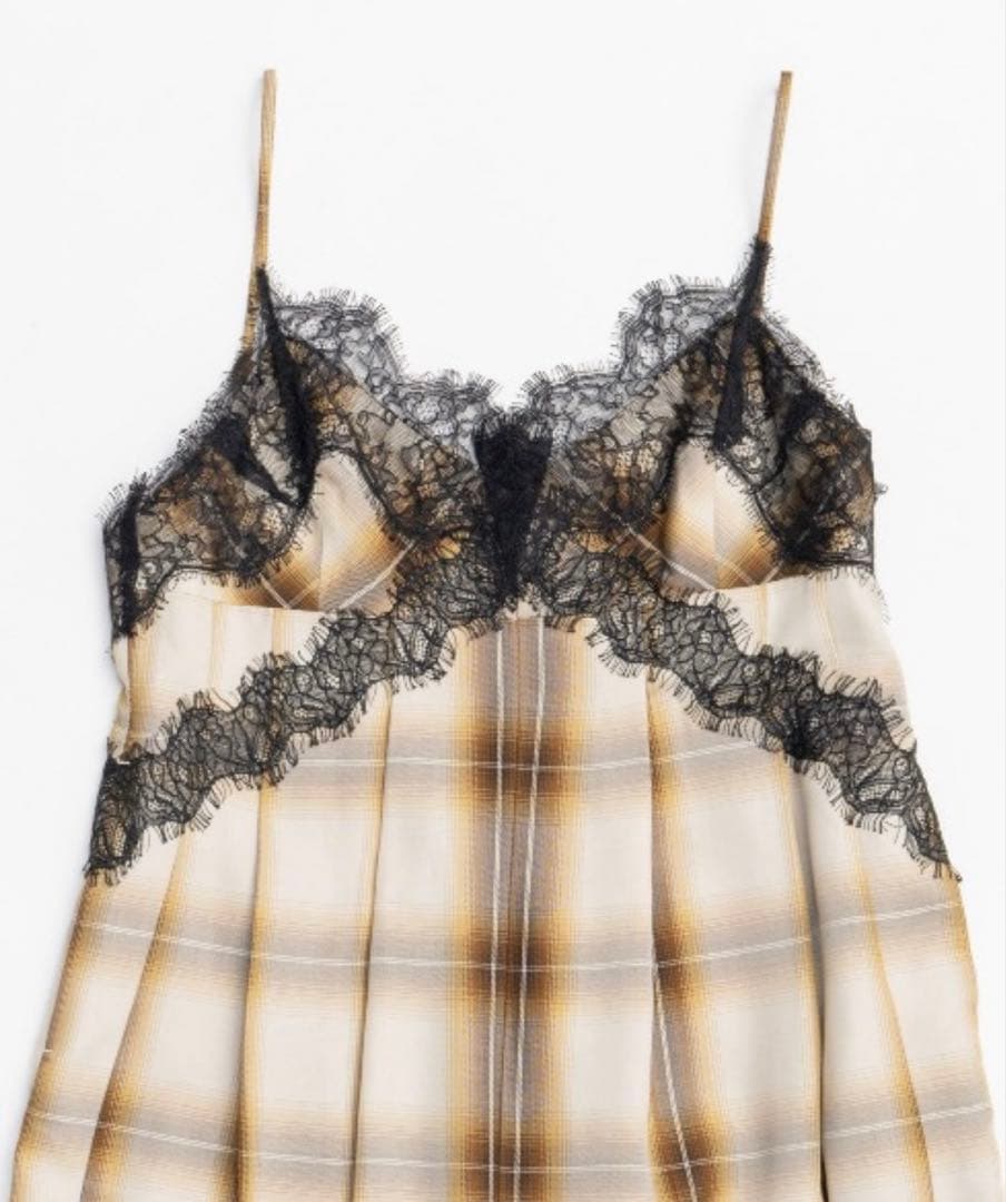 サロペット・オーバーオール・オールインワン Plaid Lace Camisole All-In-One