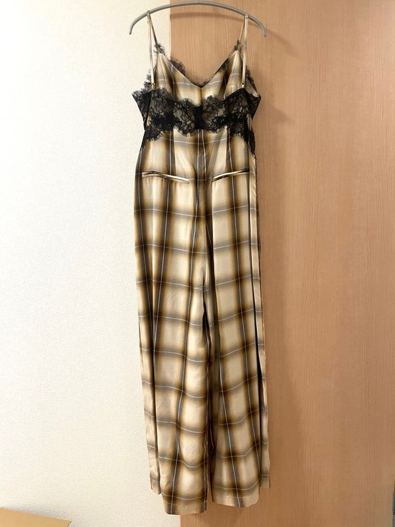 サロペット・オーバーオール・オールインワン Plaid Lace Camisole All-In-One
