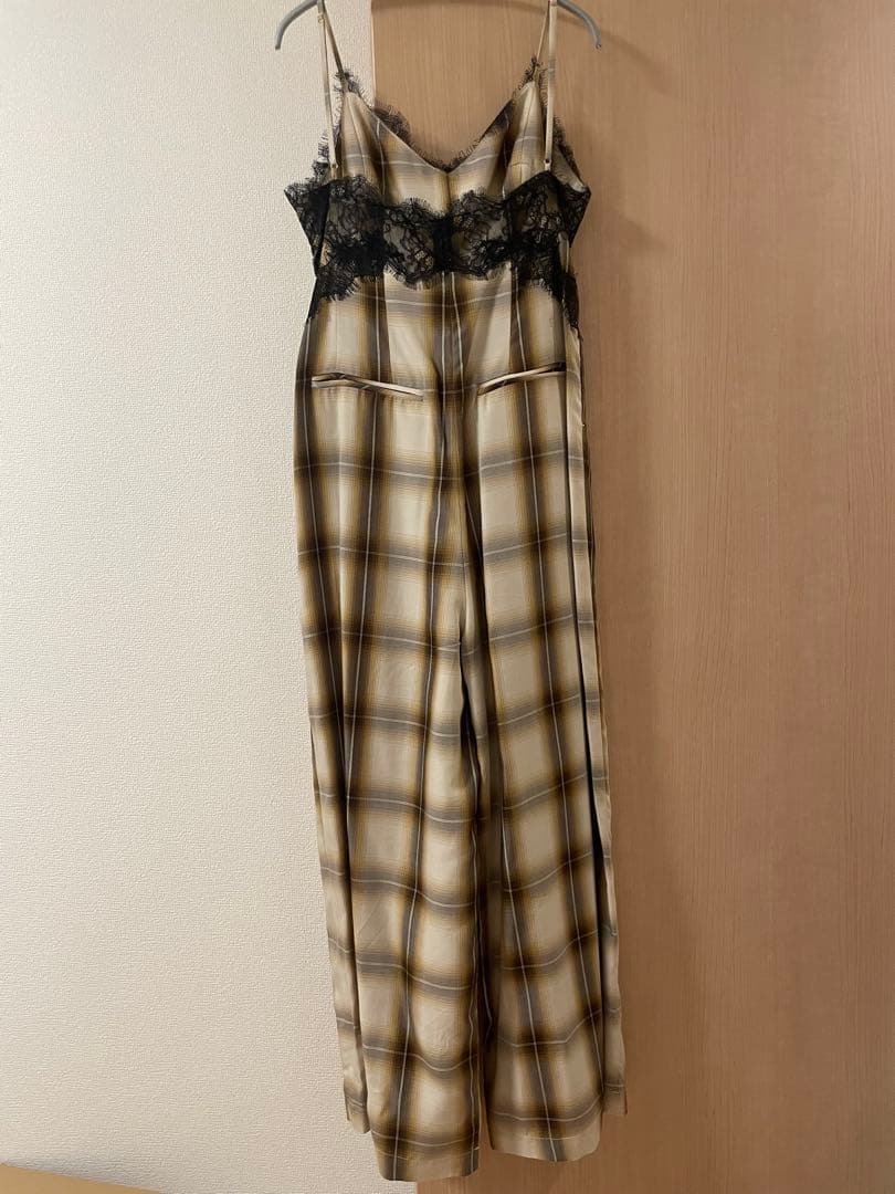 サロペット・オーバーオール・オールインワン Plaid Lace Camisole All-In-One