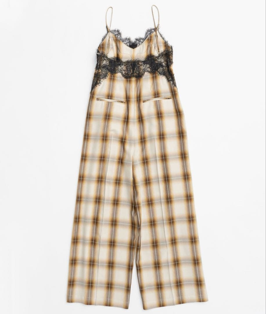 サロペット・オーバーオール・オールインワン Plaid Lace Camisole All-In-One
