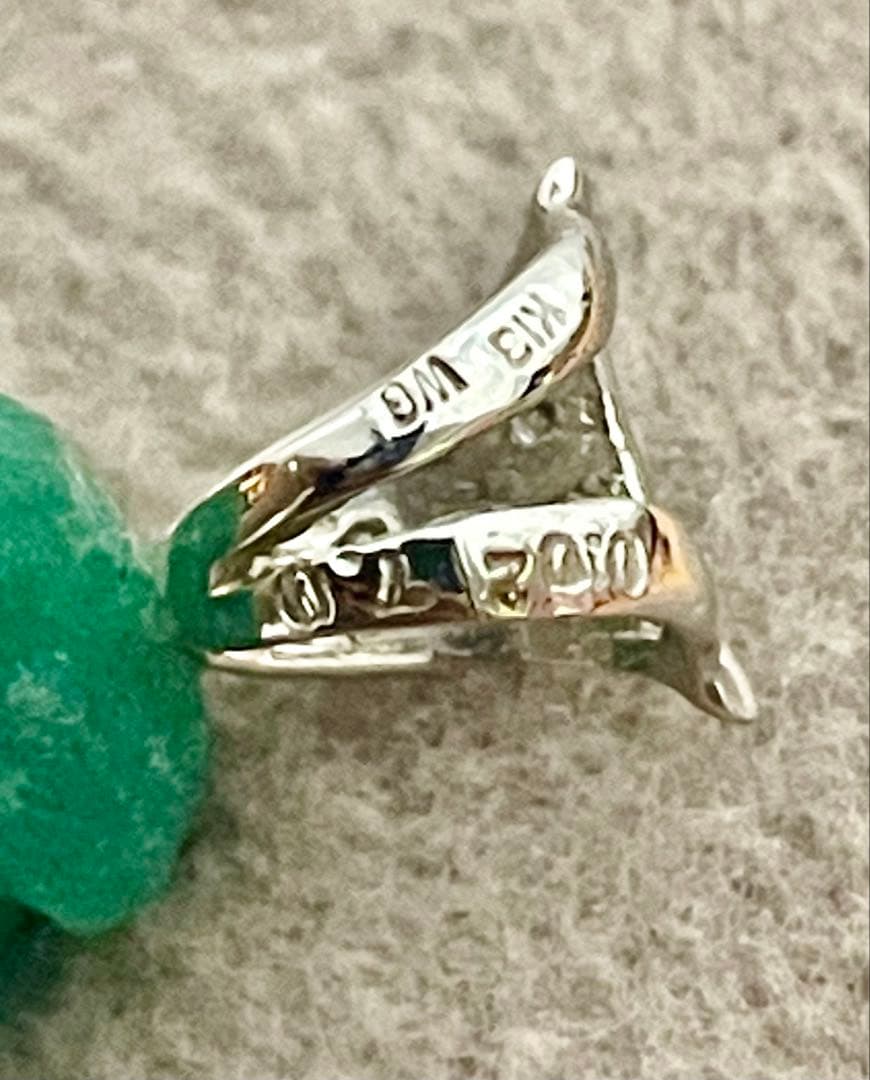 k18WGエメラルド原石ダイヤモンドネックレストップ