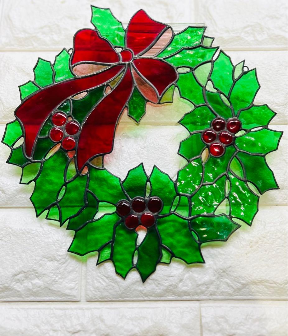 【ステンドグラス】クリスマスリース