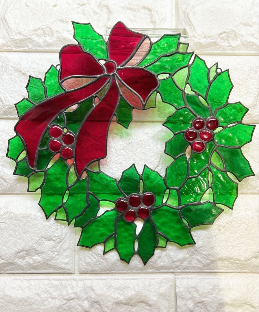 【ステンドグラス】クリスマスリース