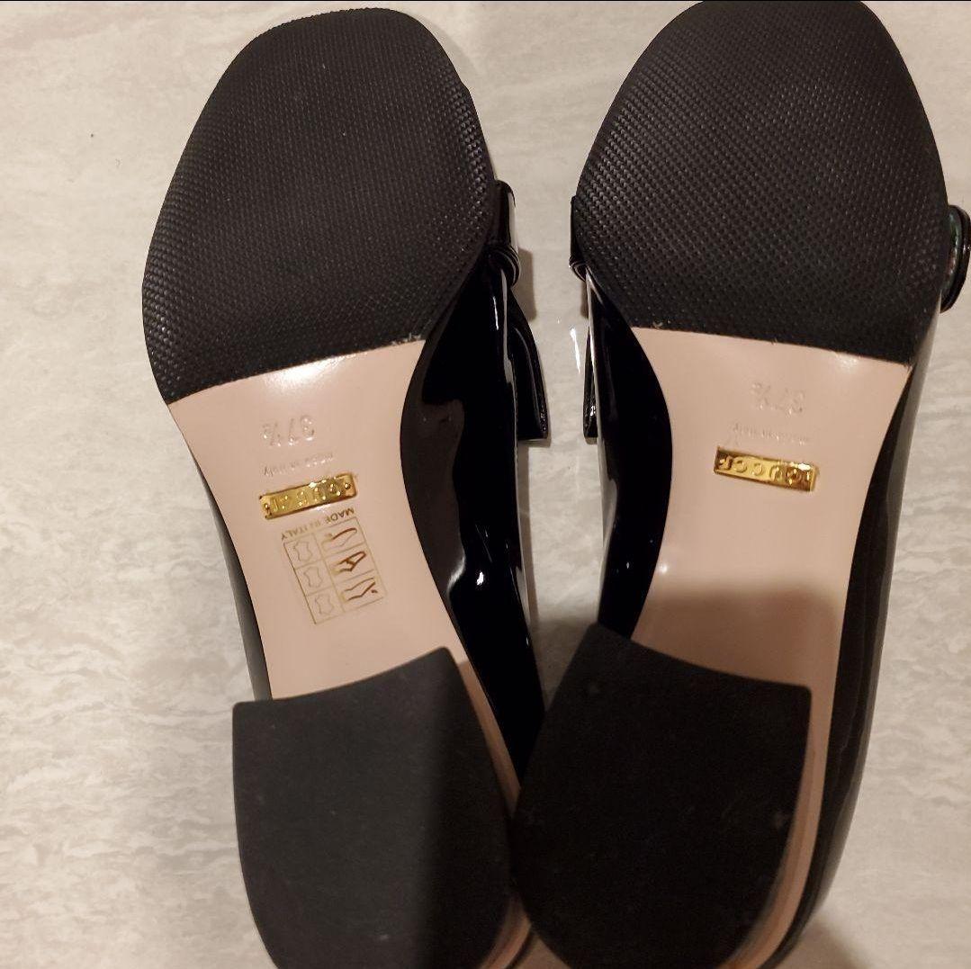 GUCCI グッチ ミッドヒール エナメルパンプス