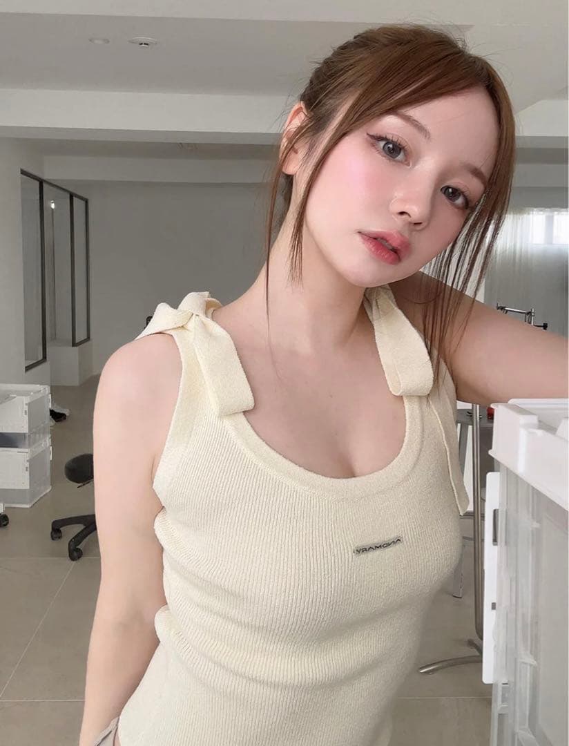 正規品 andmary Avrill ribbon tops ivory FR