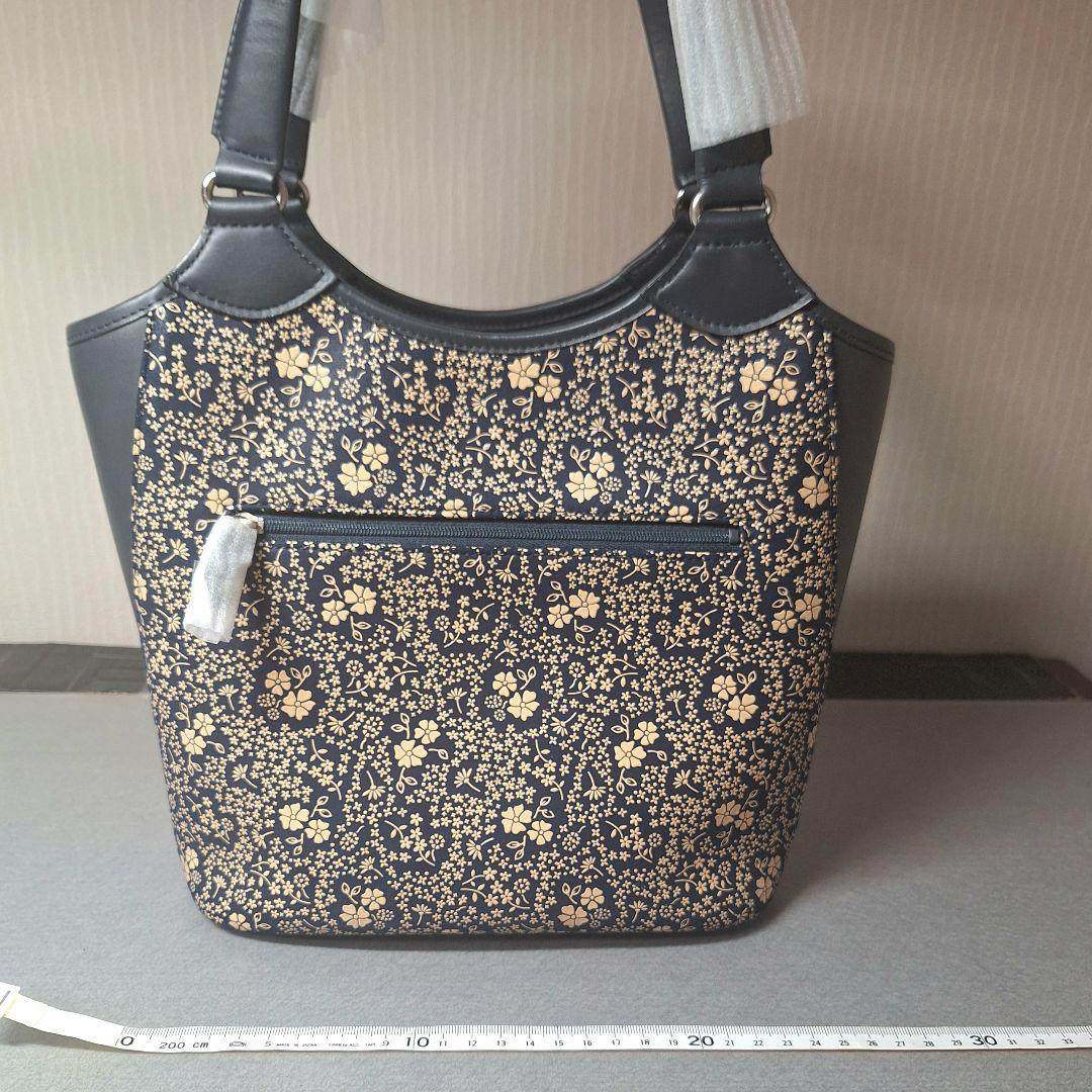 印傳屋　トートバッグ　アメリカンブルー　ハンド　甲州印伝　上原勇七　紺　ネイビー