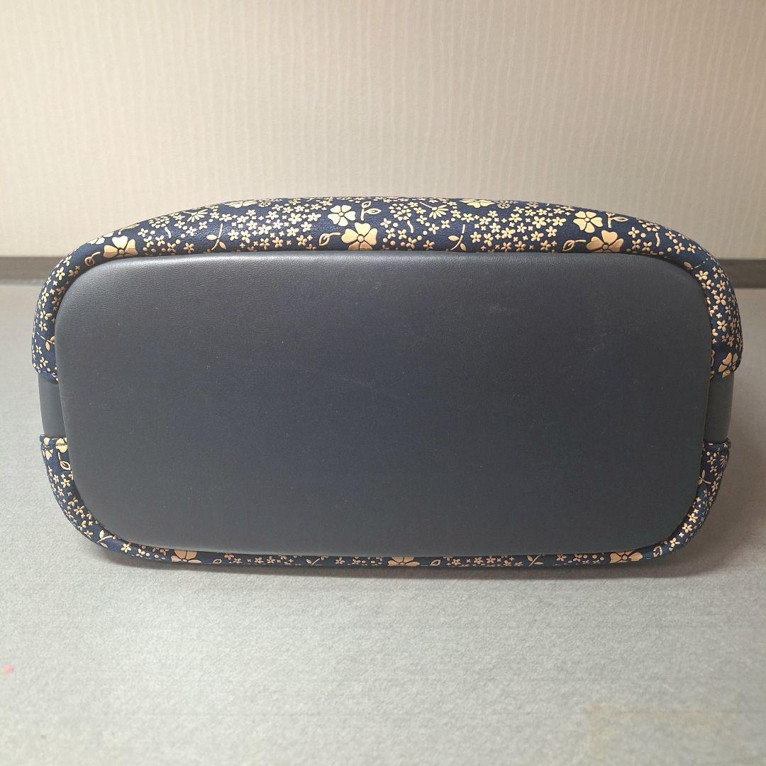 印傳屋　トートバッグ　アメリカンブルー　ハンド　甲州印伝　上原勇七　紺　ネイビー