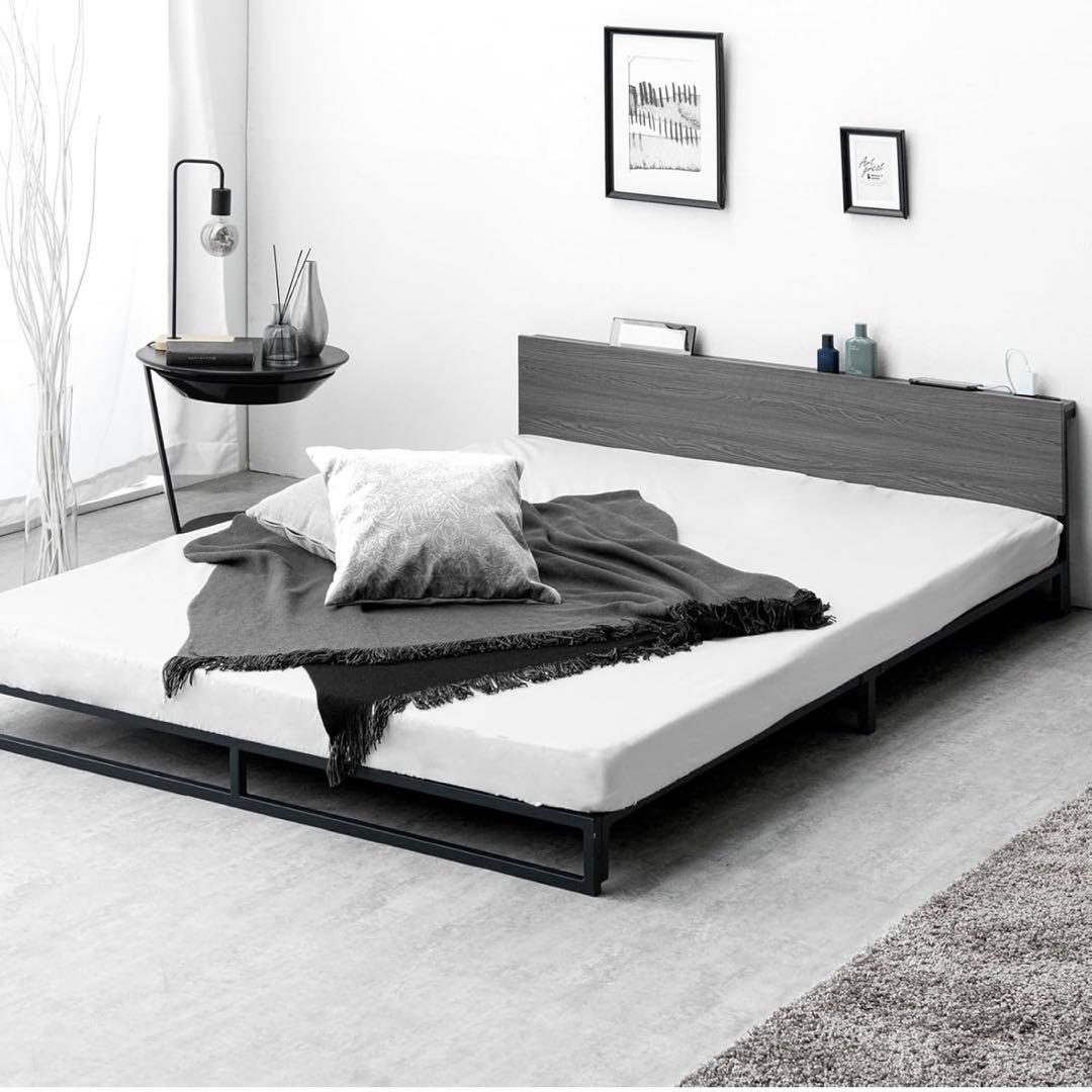 セミダブル ベッドフレーム タンスのゲン 2口コンセント